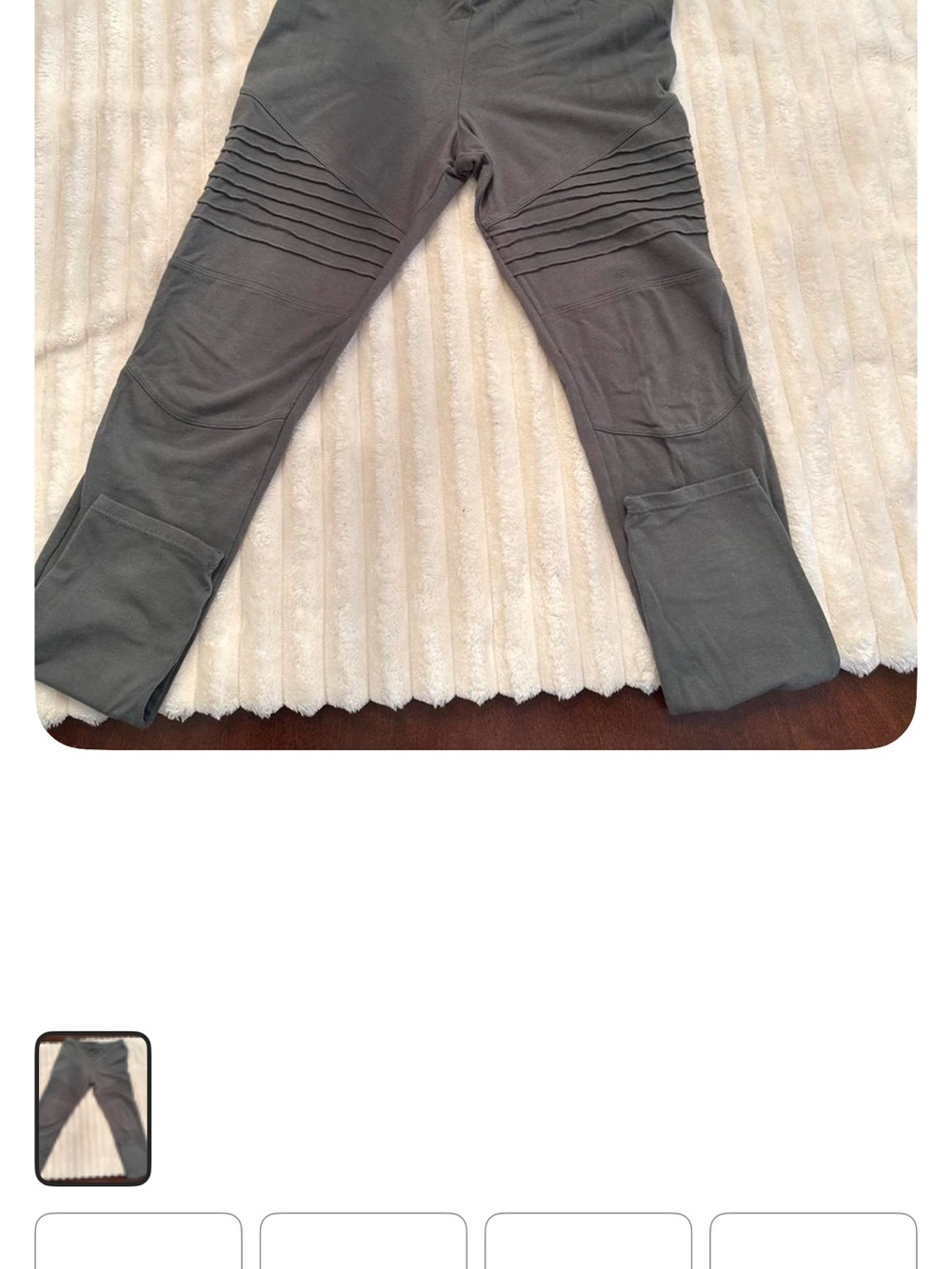 Olive Green Rib-Detail Stretch Bottoms